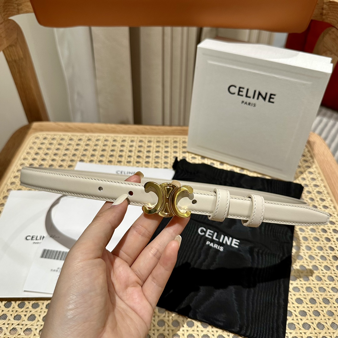 Celine Triomphe Belt in Taurillon Leather