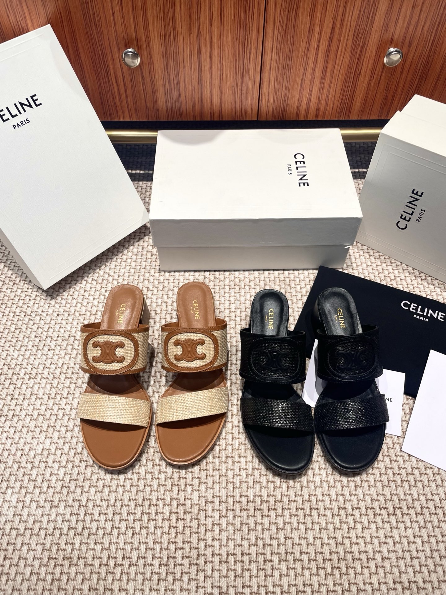 CELINE 2025 New Leather-Sole Sandals