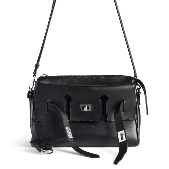 BALENCIAGA Men's Bel Air Zipped Messenger Bag Small in Black