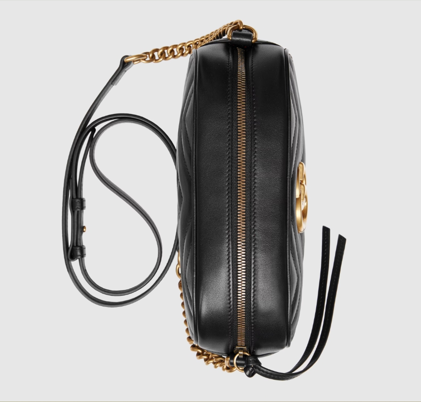 GG MARMONT SMALL MATELASSÉ SHOULDER BAG-Black-447632