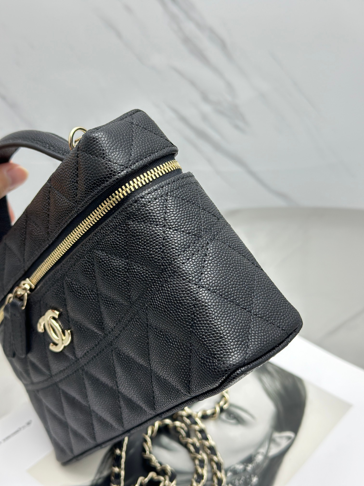 Chanel 25C LP Handle Makeup Bag Box bag