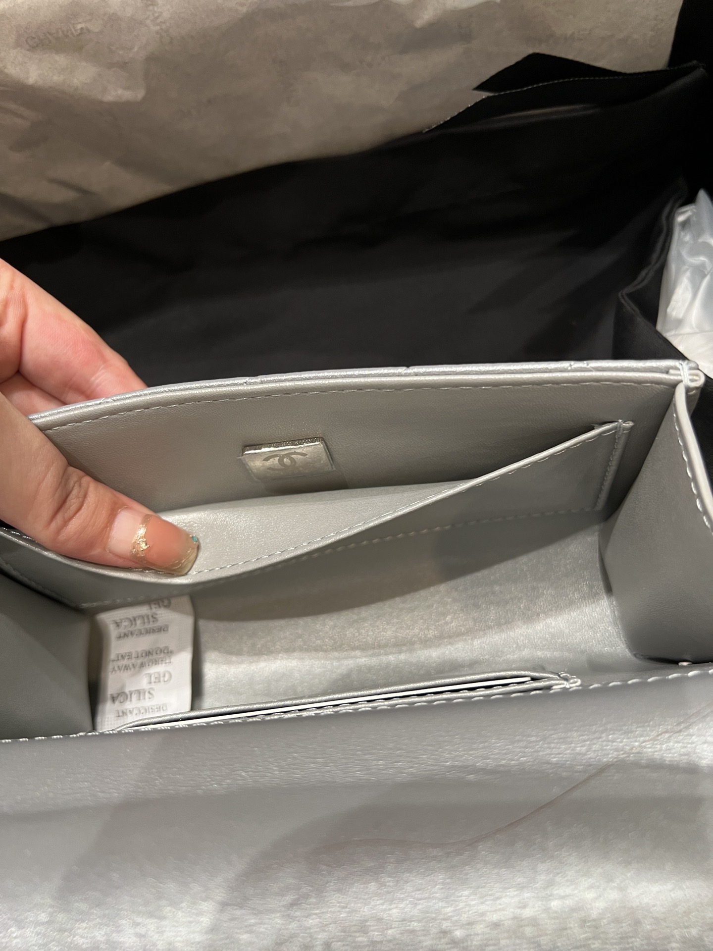 Matching hardware leather bag-white