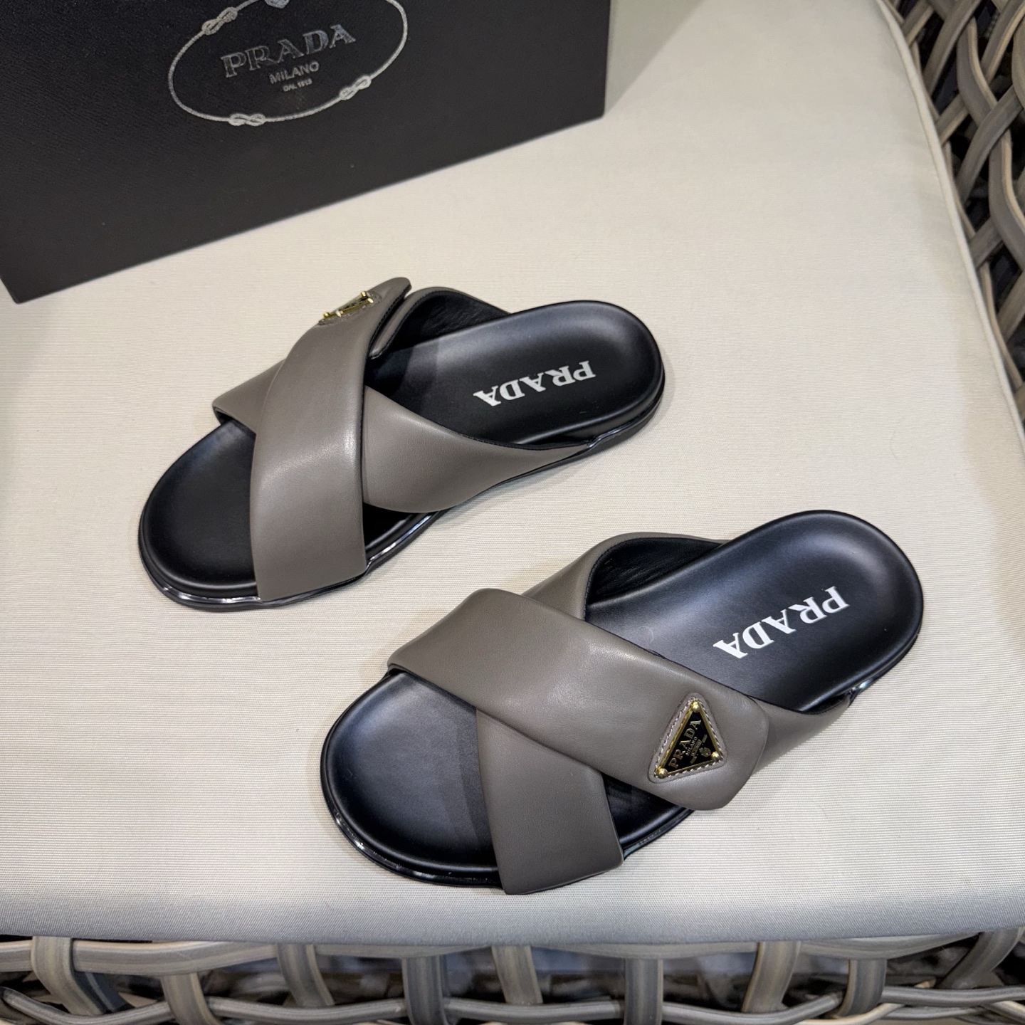 Prada Men’s Leather Sandals / Slides – New Arrival