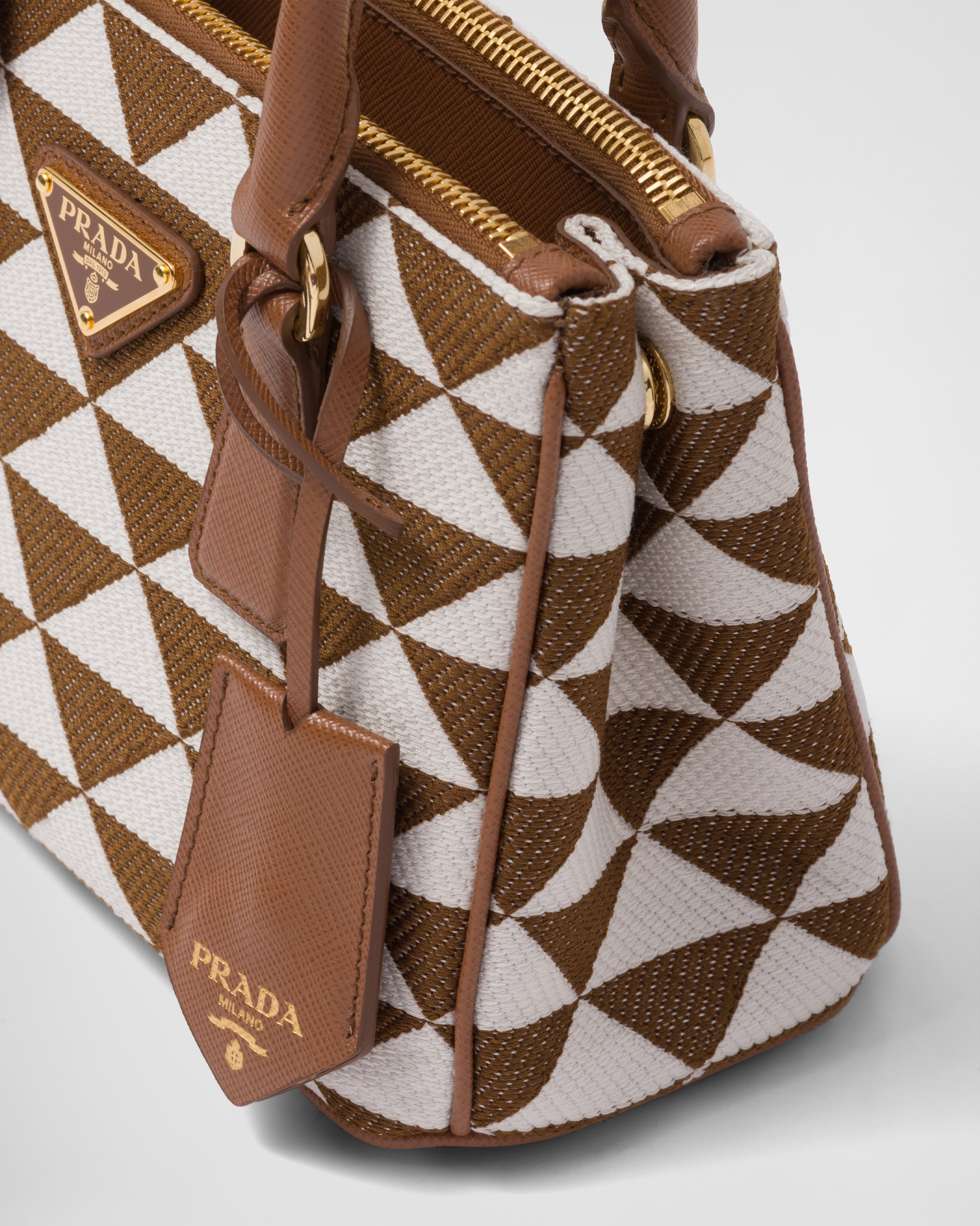 Prada Symbole embroidered fabric mini bag