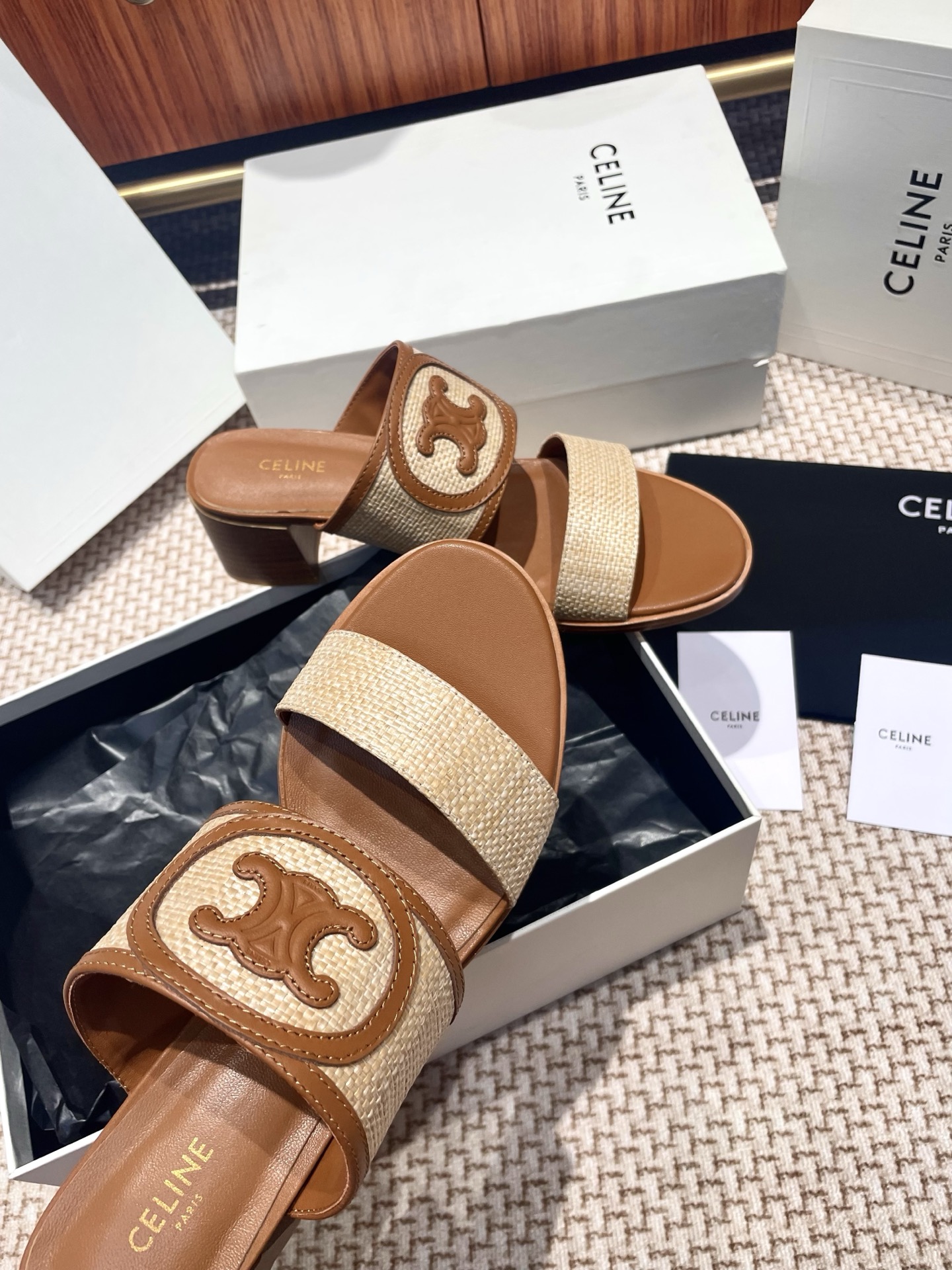 CELINE 2025 New Leather-Sole Sandals