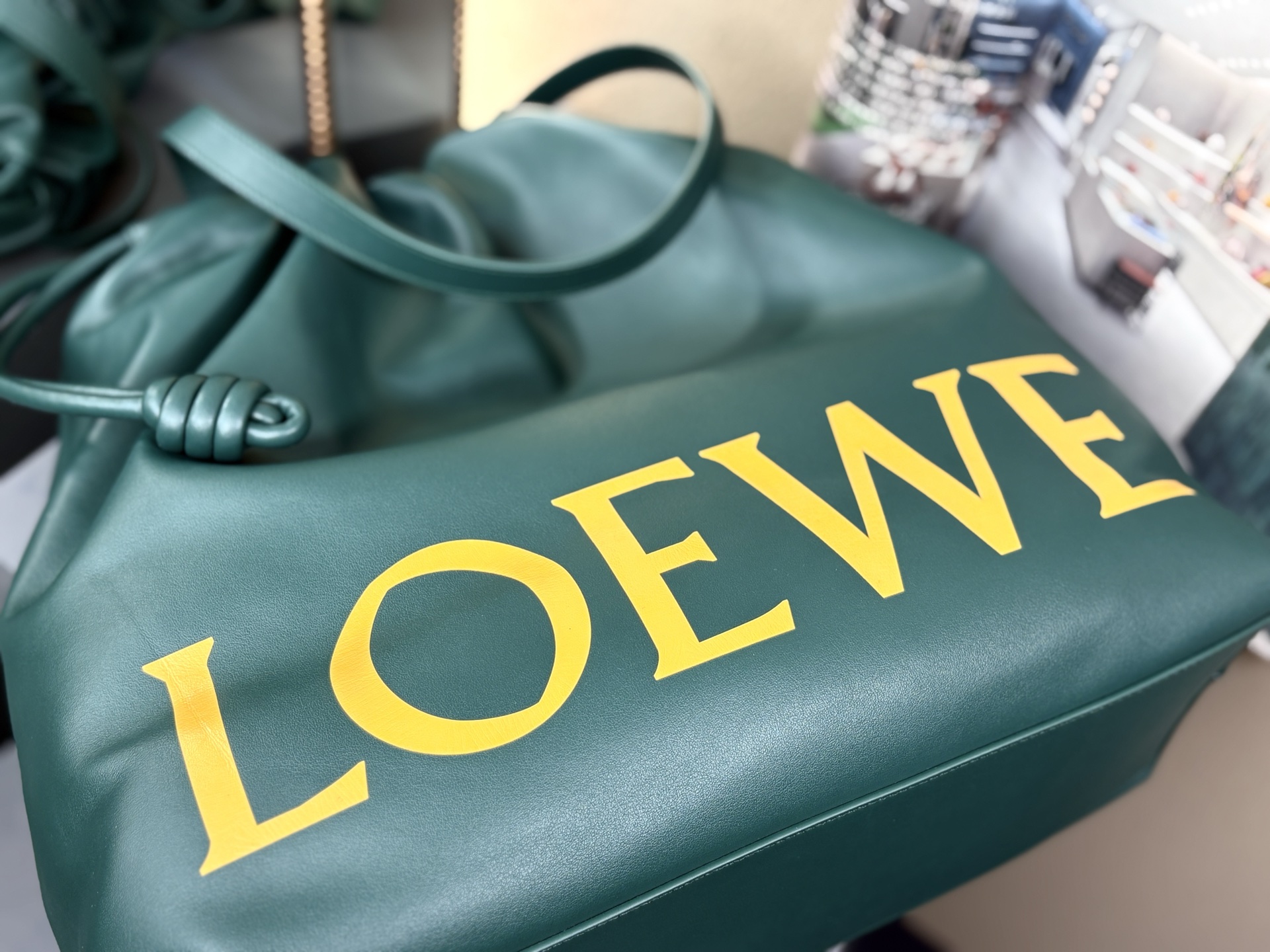 LOEWE Flamenco Tote (SS25 Show, Dark Green)