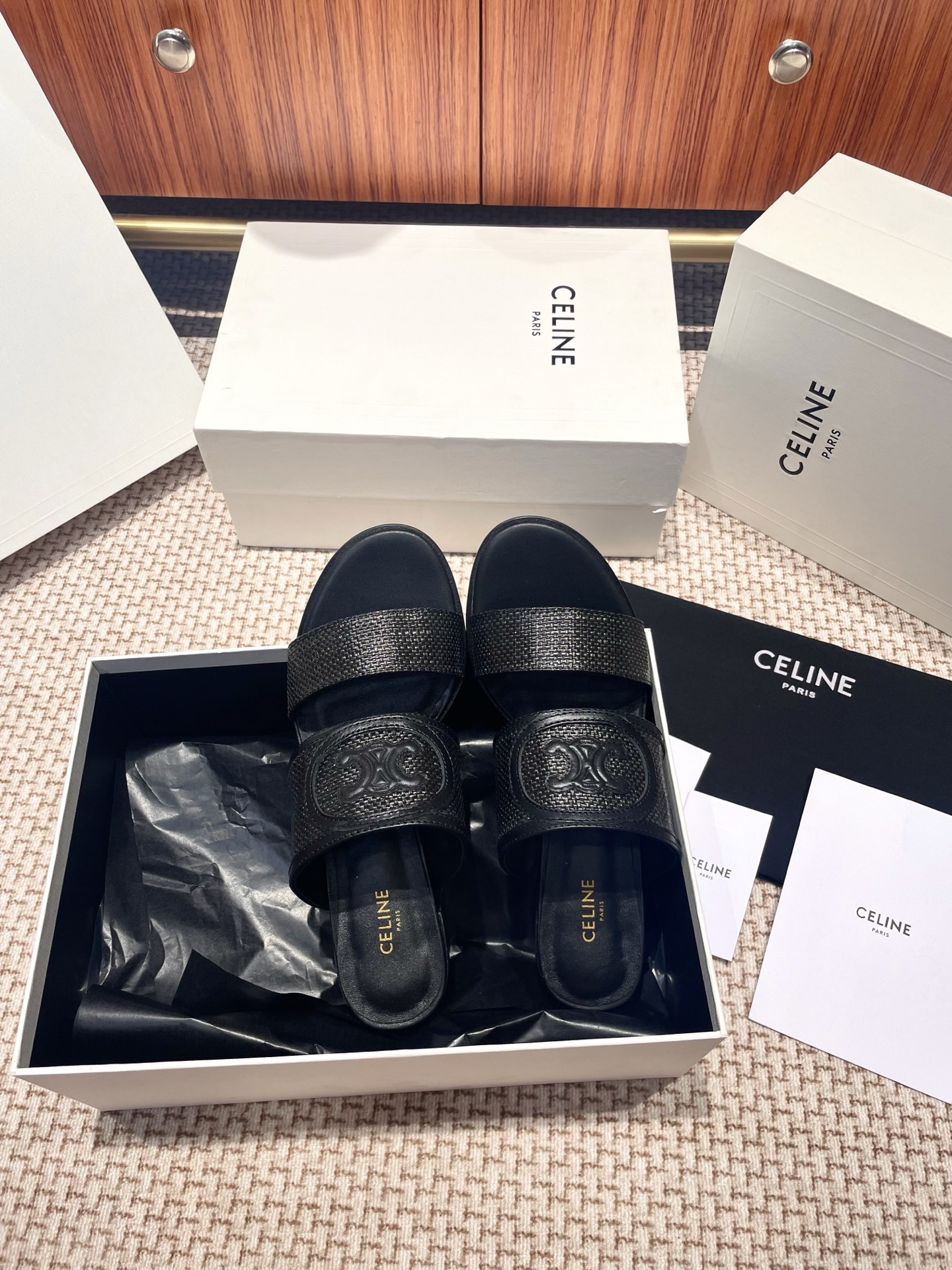 CELINE 2025 New Leather-Sole Sandals
