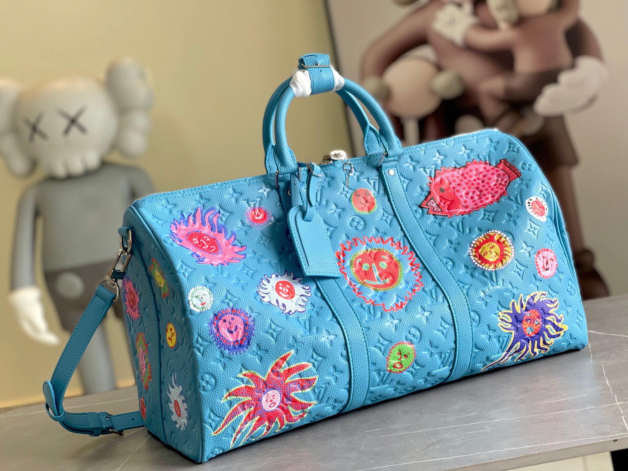 Louis_Vuitton_LV M21713 LV X YK Keepall Bandoulire Premium Unisex Duffle Bag With Dust Bag & Accessories