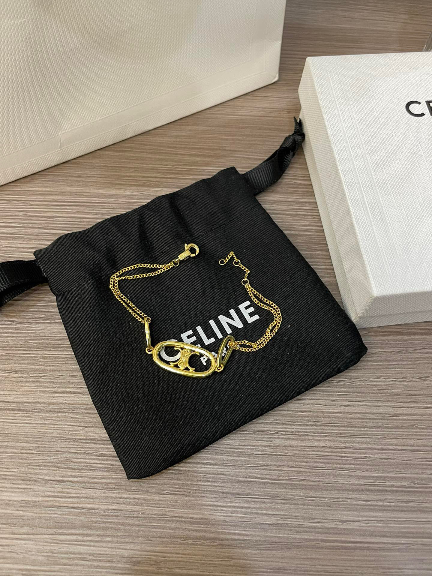 Celine Bracelet Bangle Cuff Gold Mailon Triomphe