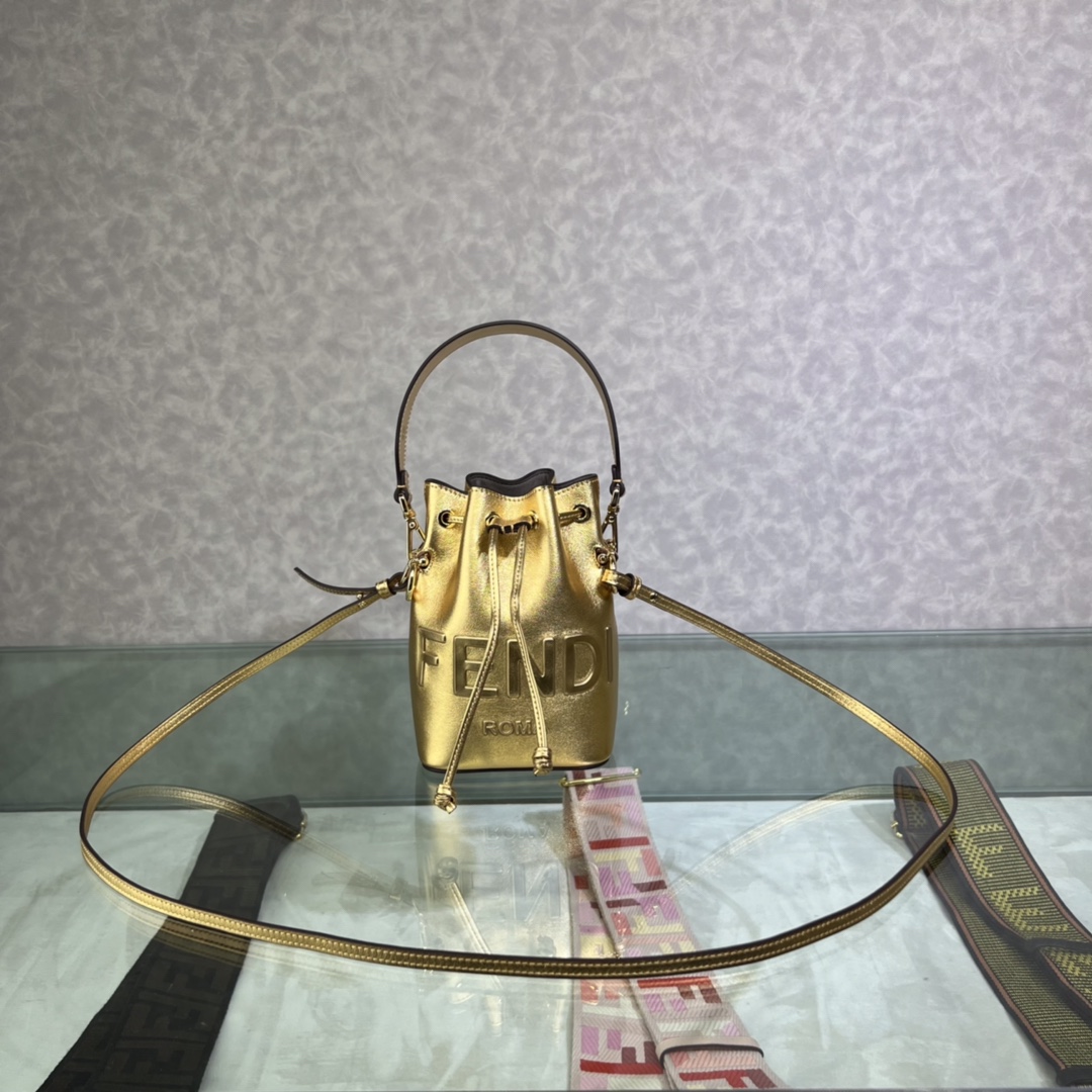 FENDI-Mon Tresor Mini Bucket Bag-Gold