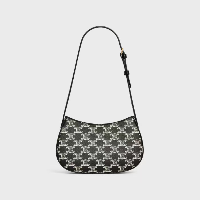 MEDIUM TILLY BAG IN TRIOMPHE CANVAS TWO-TONE BLACK