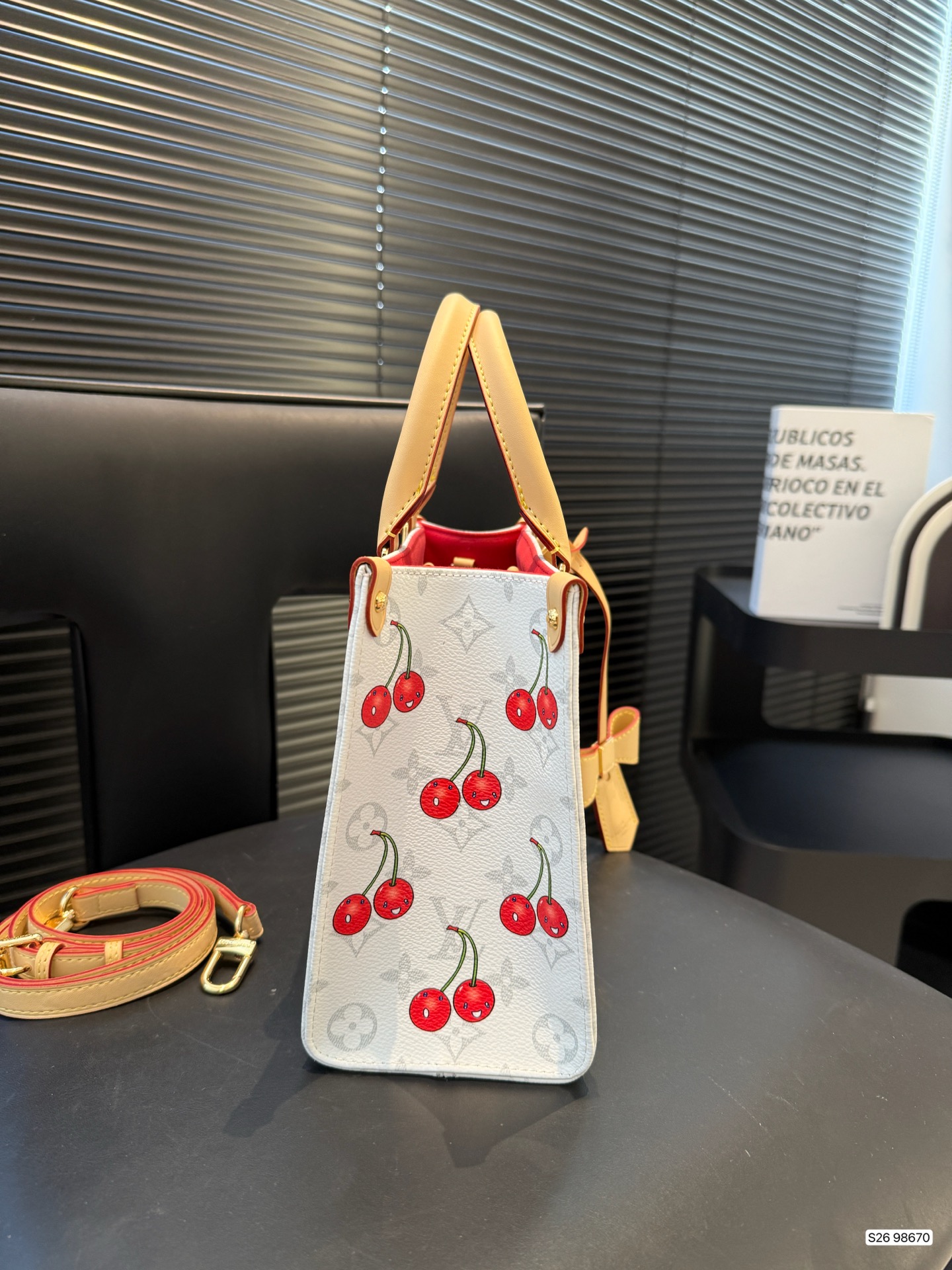 LV White Cherry Tote Bag