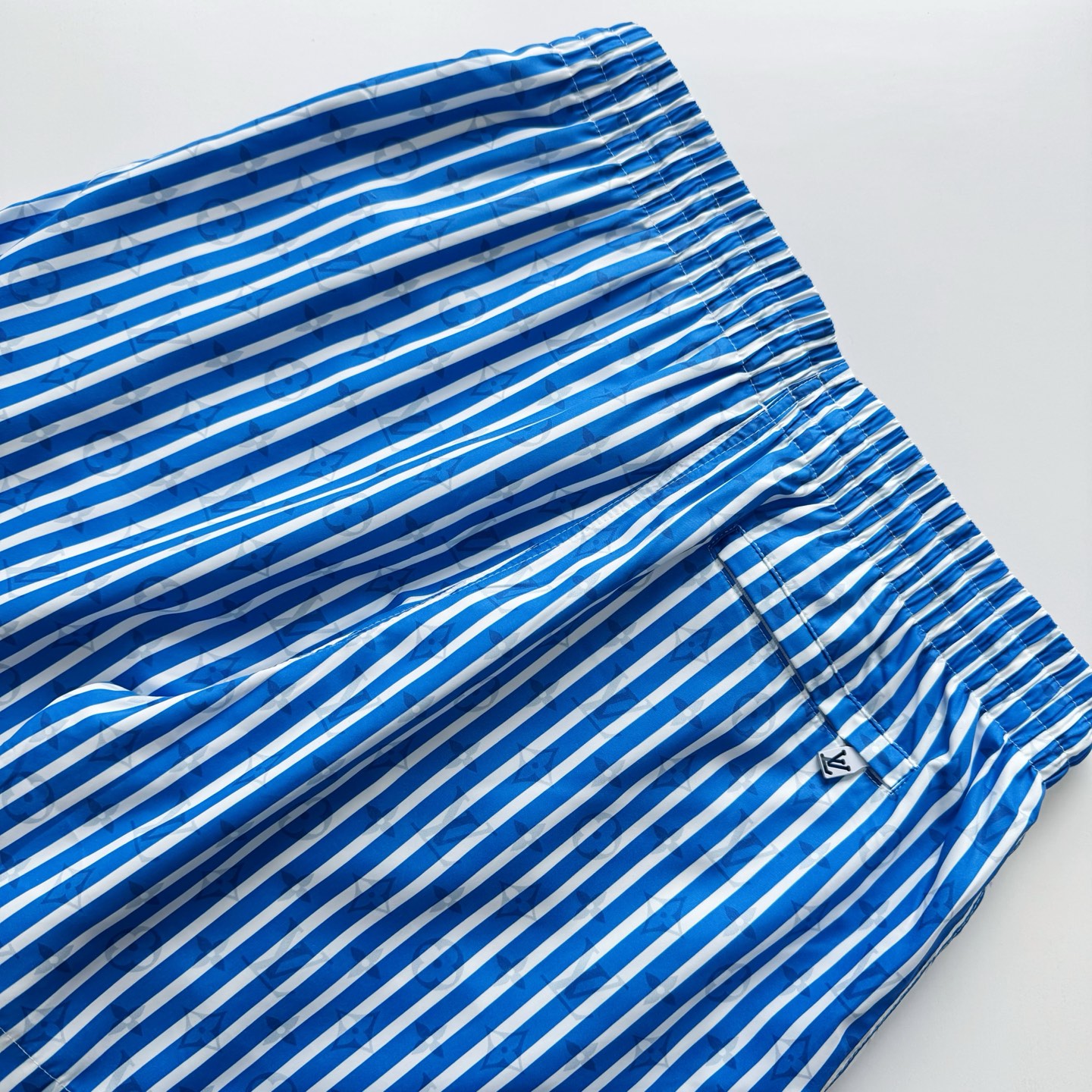 LV Men's Stretch Swim Shorts Blue retro stripe