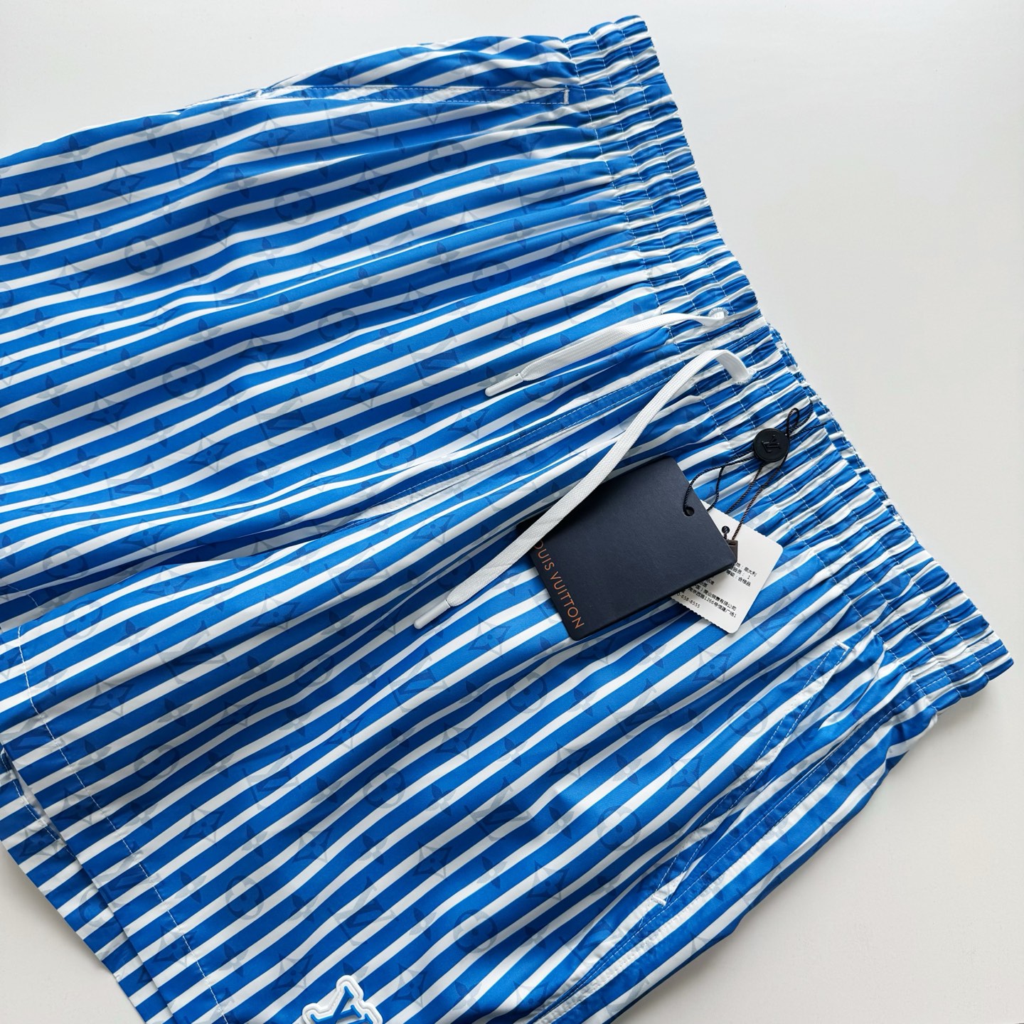 LV Men's Stretch Swim Shorts Blue retro stripe