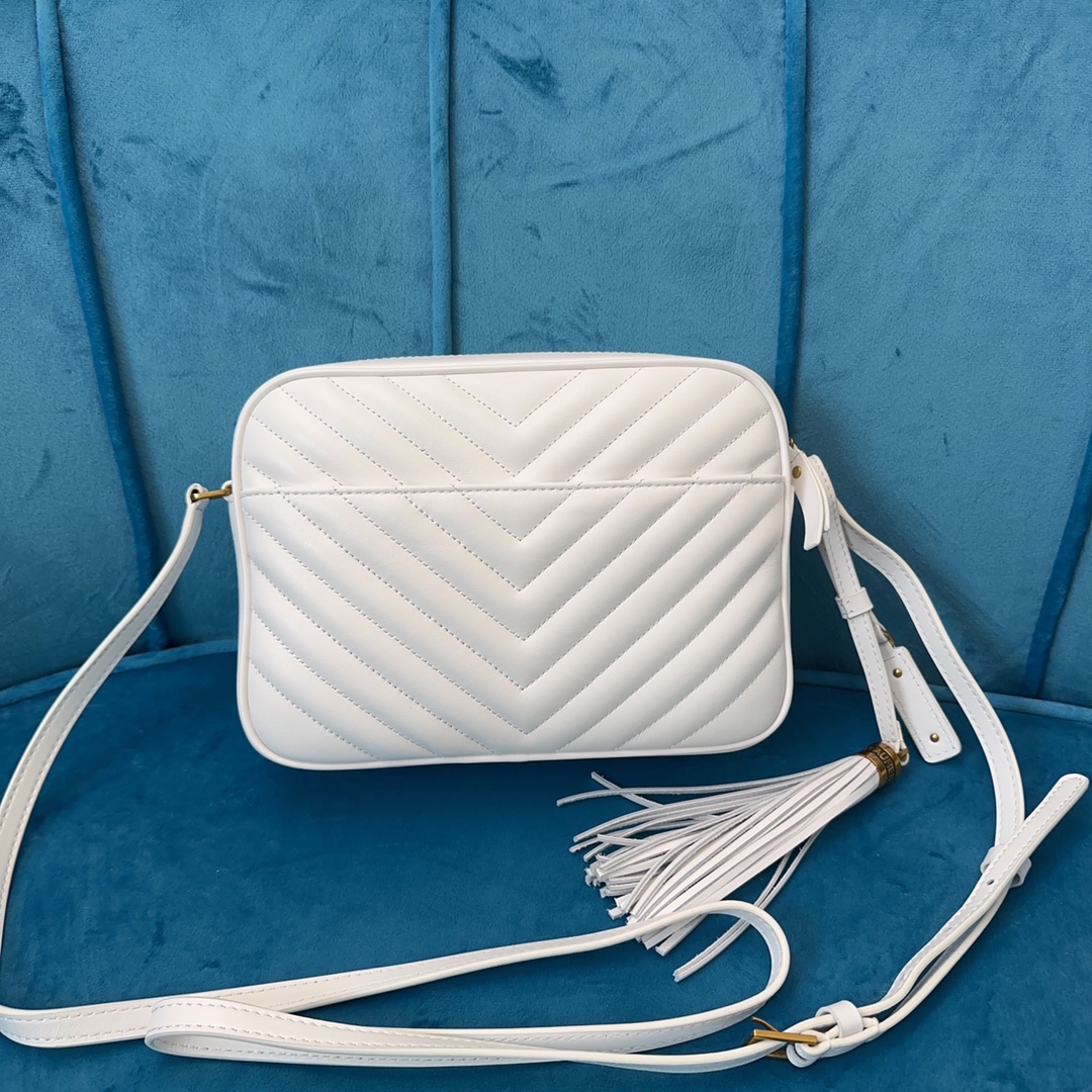 LOU quilted leather camera Bag MONOGRAM SAINT LAURENT Shoulder Bag-white