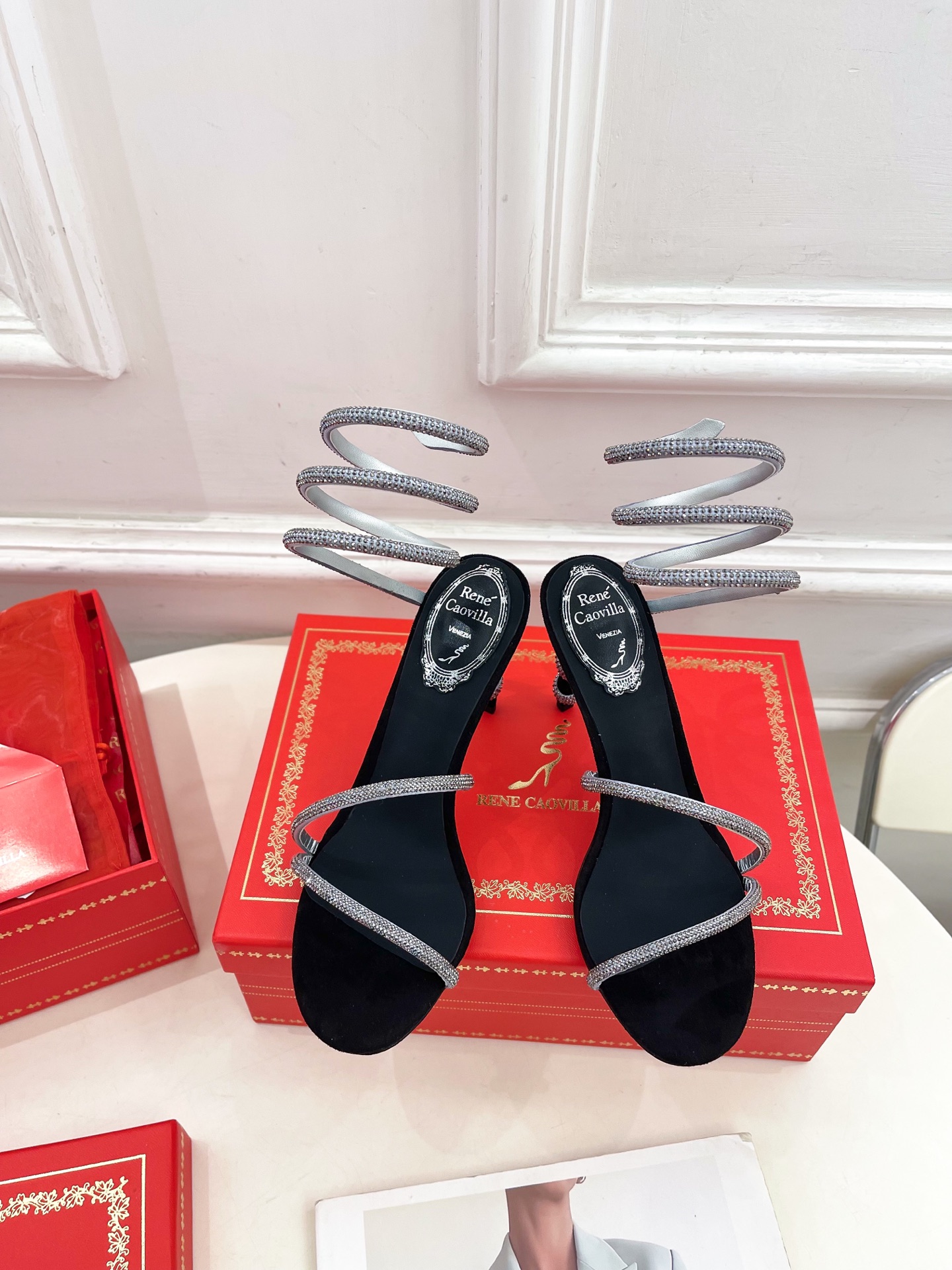 Rene Caovilla RC Crystal Serpent Sandals – 25SS Collection