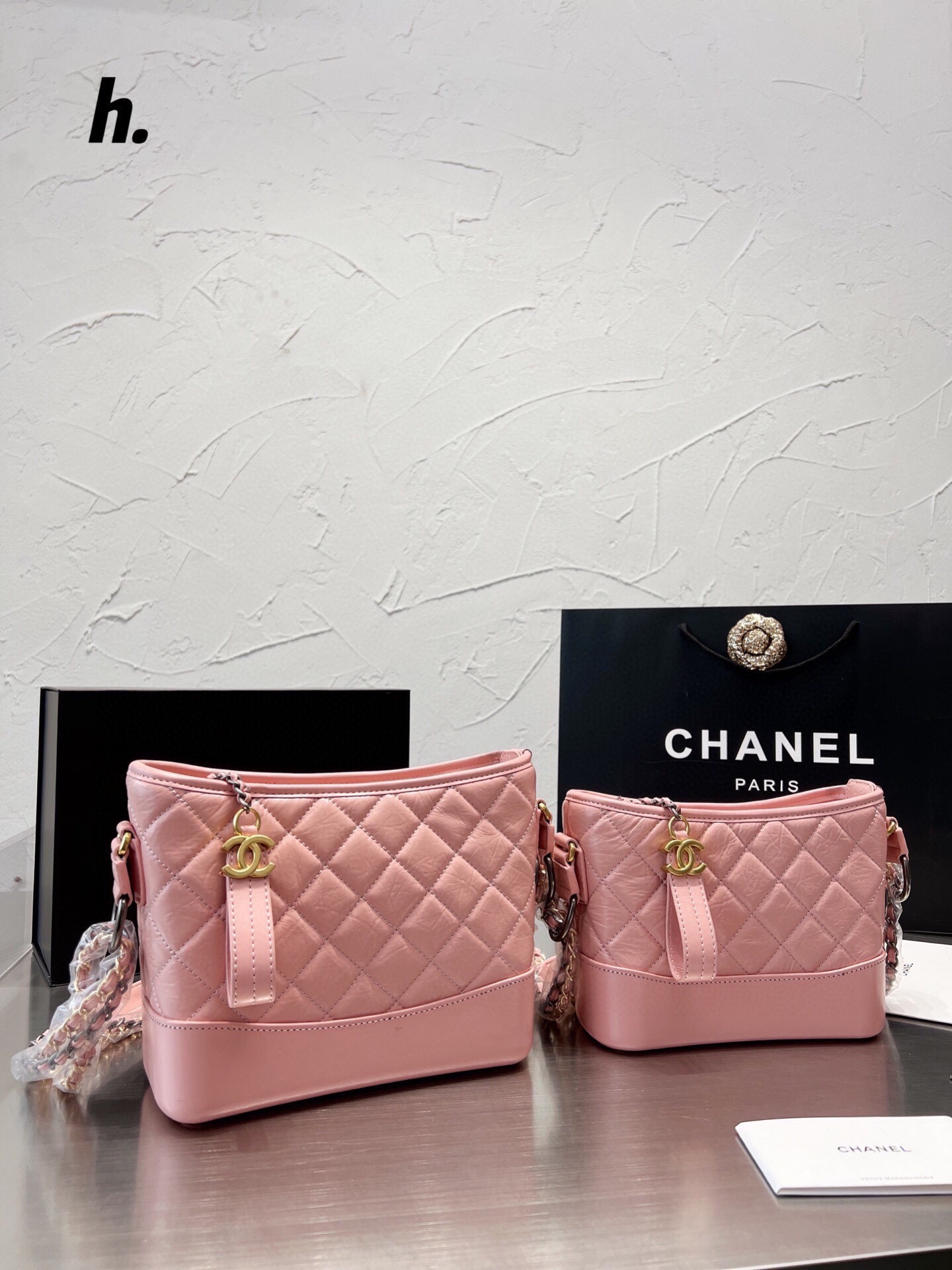 Chanel Gabrielle - Quilted Calfskin Hobo Black Gold Hardware