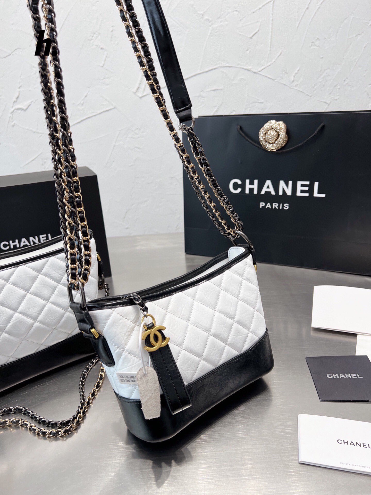 Chanel Gabrielle - Quilted Calfskin Hobo Black Gold Hardware