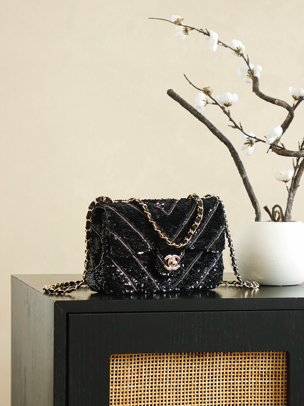 Chanel 26C Sequin Embroidered Flap Bag