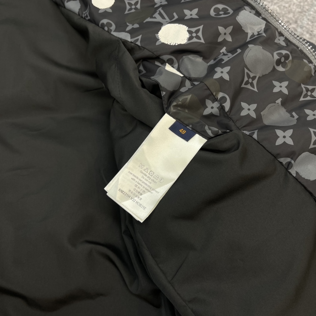 LV-Hand painted polka dot down coat