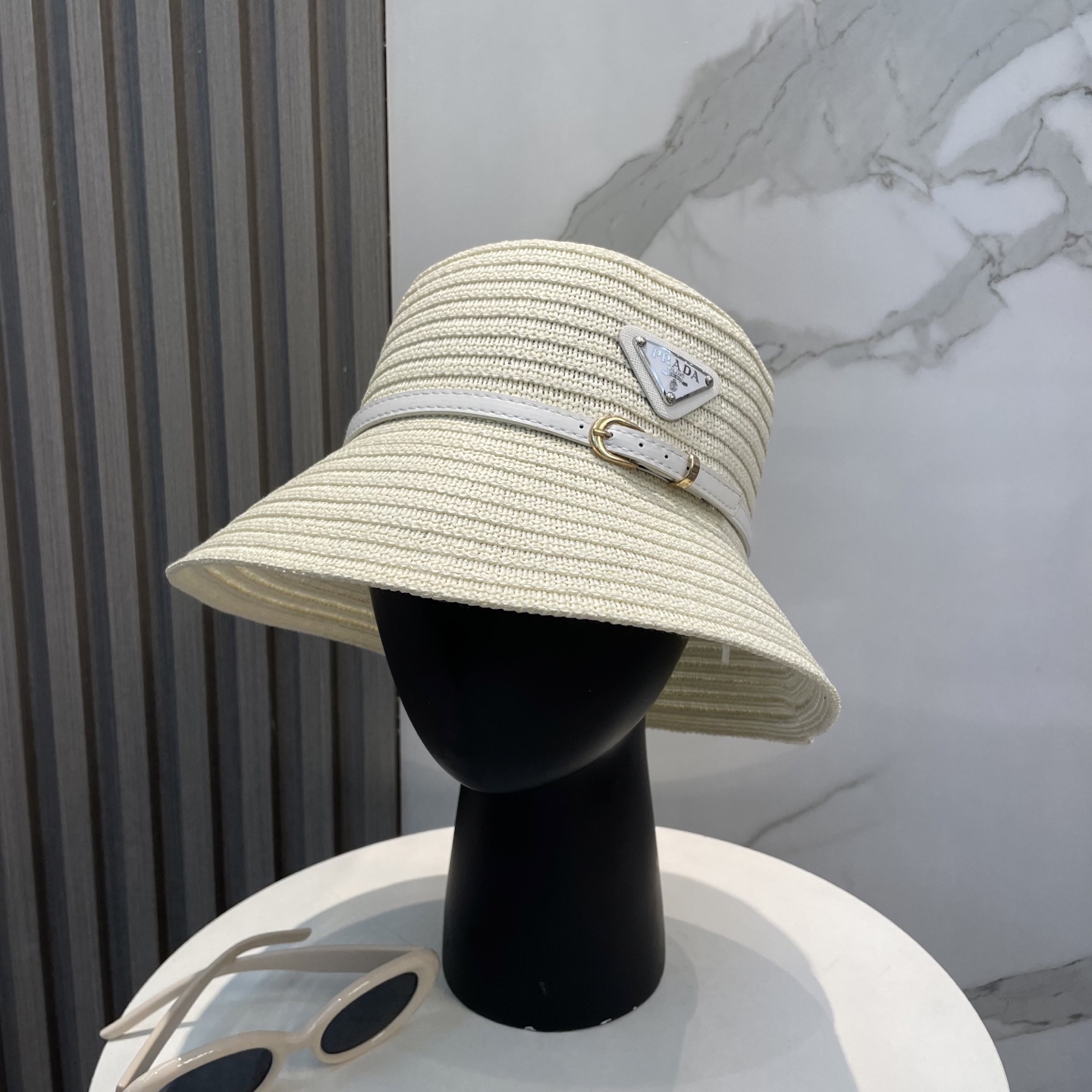 Prada Crochet Raffia Hat