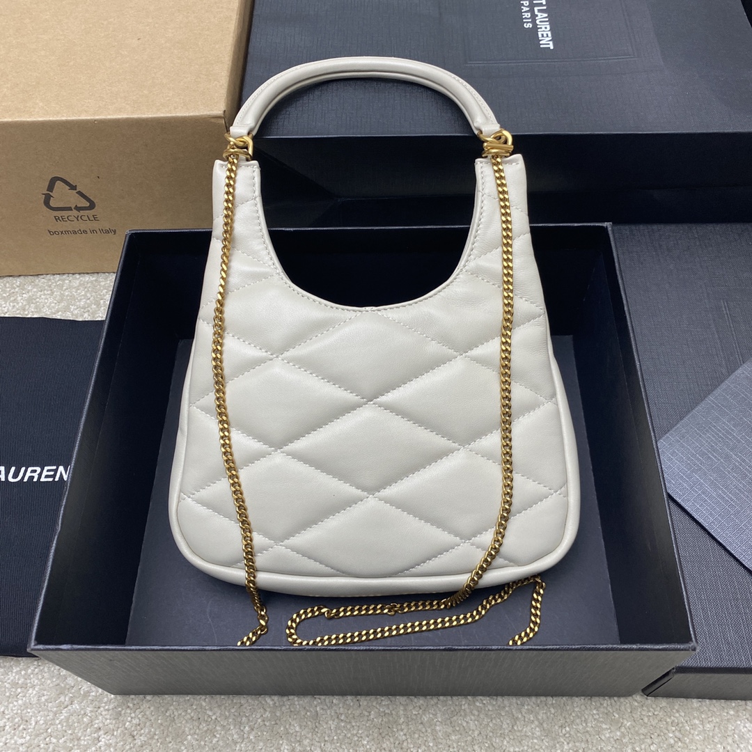 SADE hobo in lambskin-white