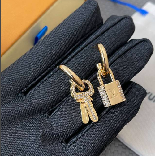 LV asymmetrical earrings