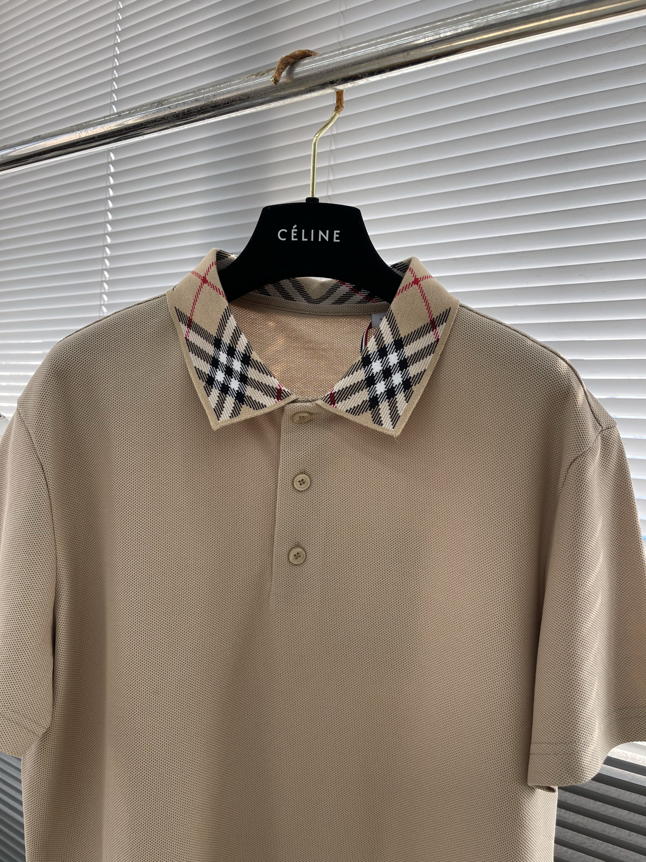 BBR Contrast Check Collar Ribbed Piqué Turn-Down Collar Polo