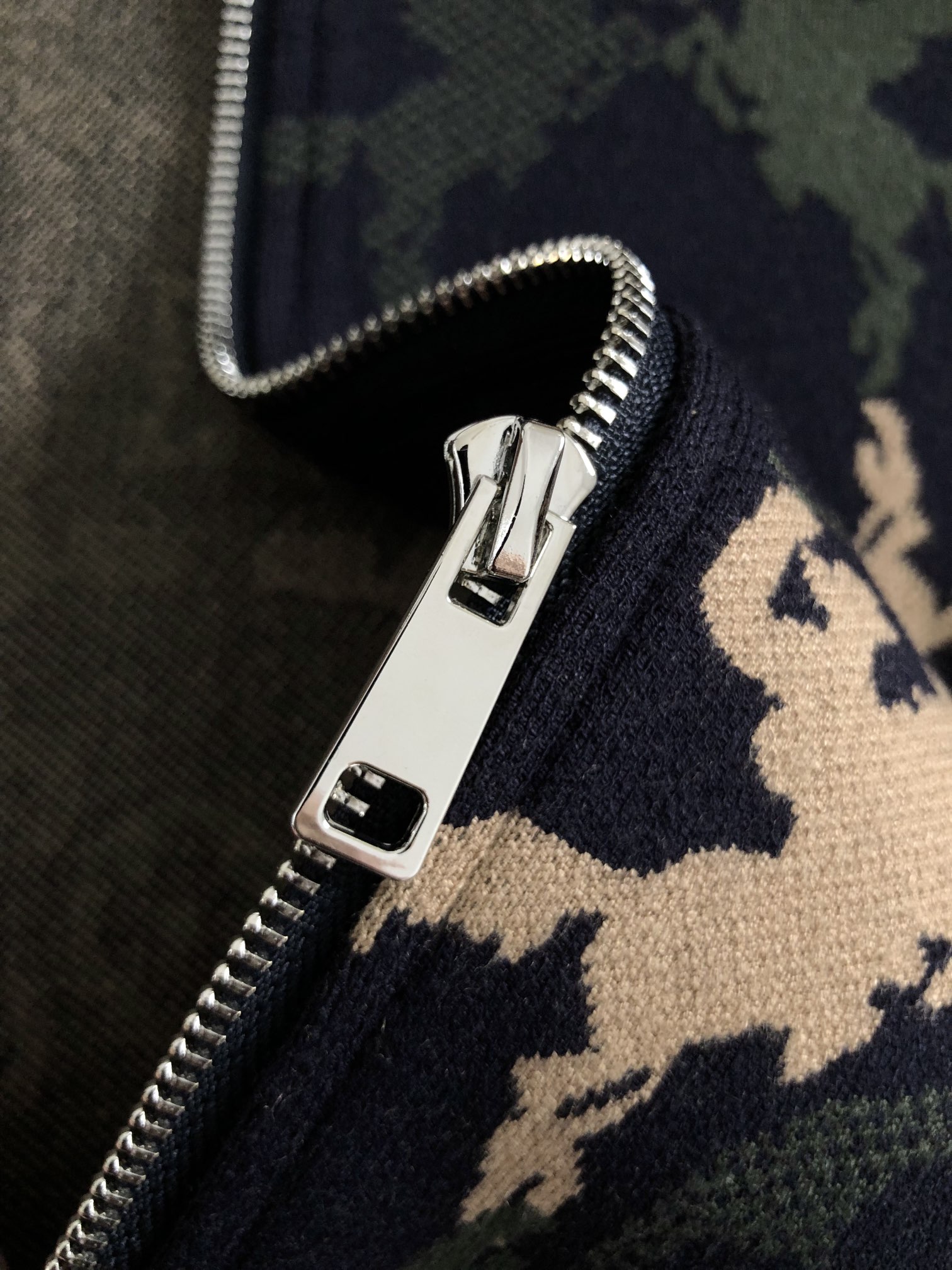 LV -top two-tone camouflage jacquard stand-up collar wool jacket