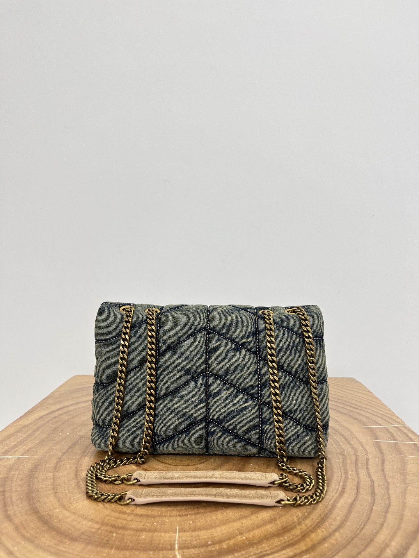 Saint Laurent Loulou Puffer Denim Shoulder Bag