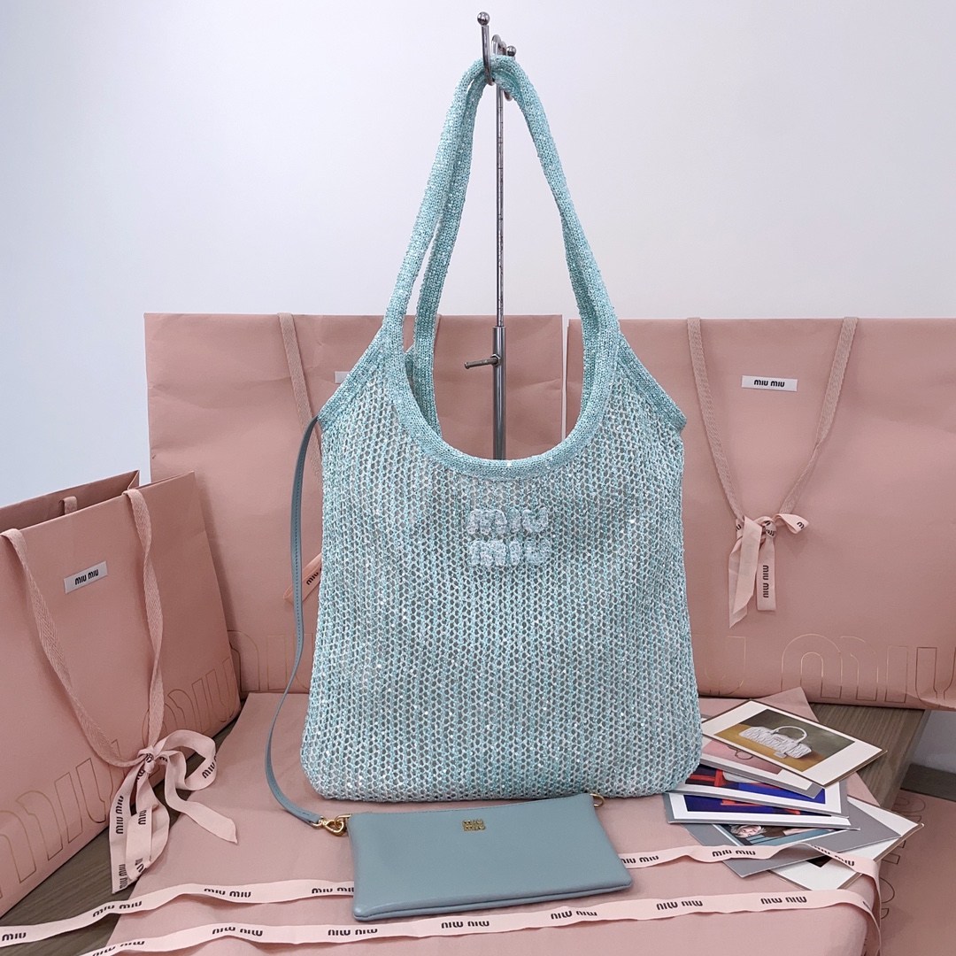 MIUMIU-IVY sequin mesh bag
