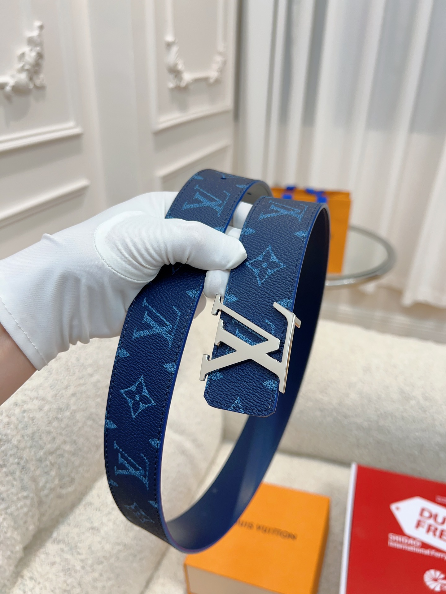 Louis Vuitton blue LV Initiales 40mm Reversible Belt