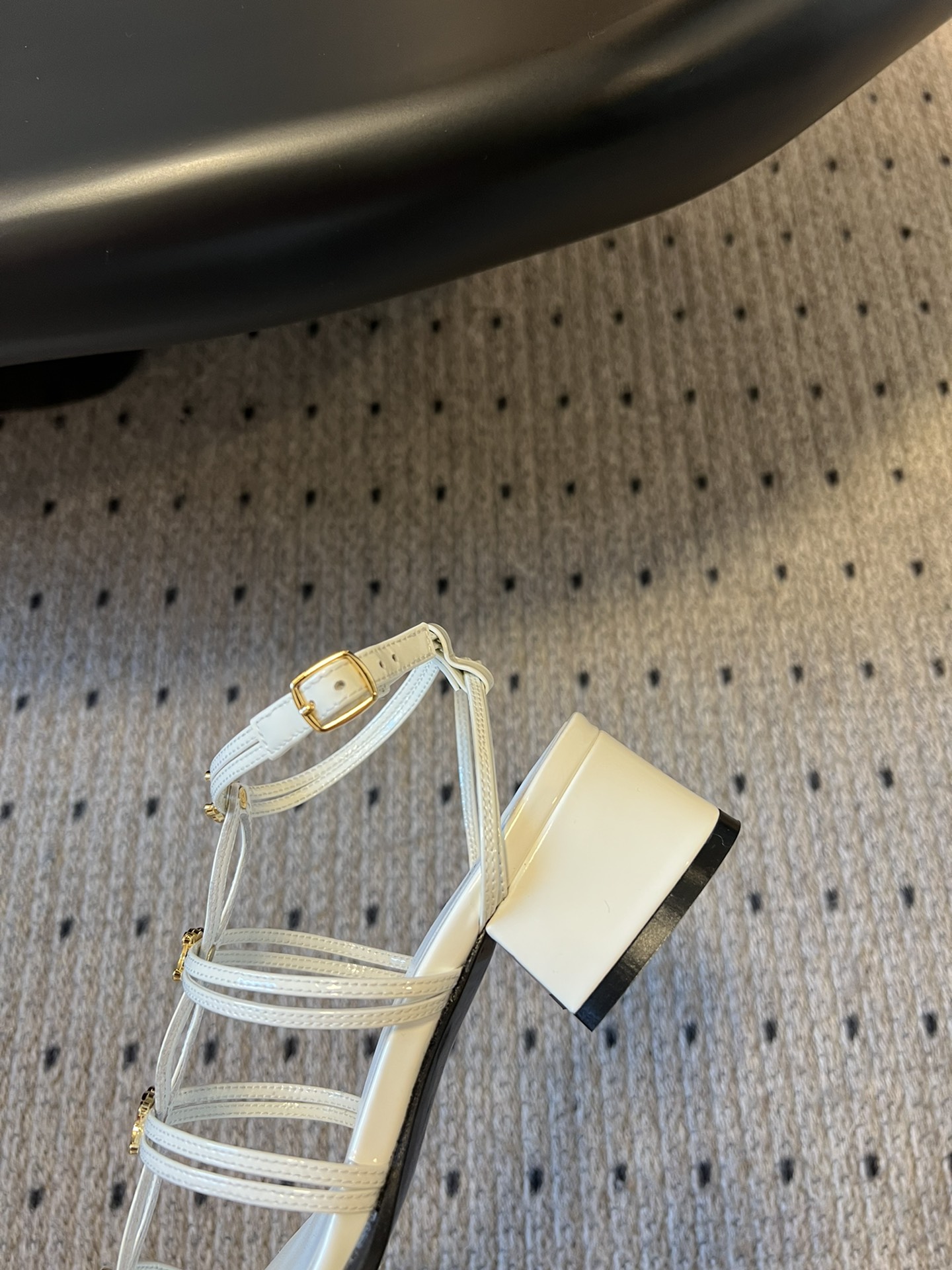 CELINE CLEMENCE MULTI TRIOMPHE SANDAL IN GLOSSY CALFSKIN