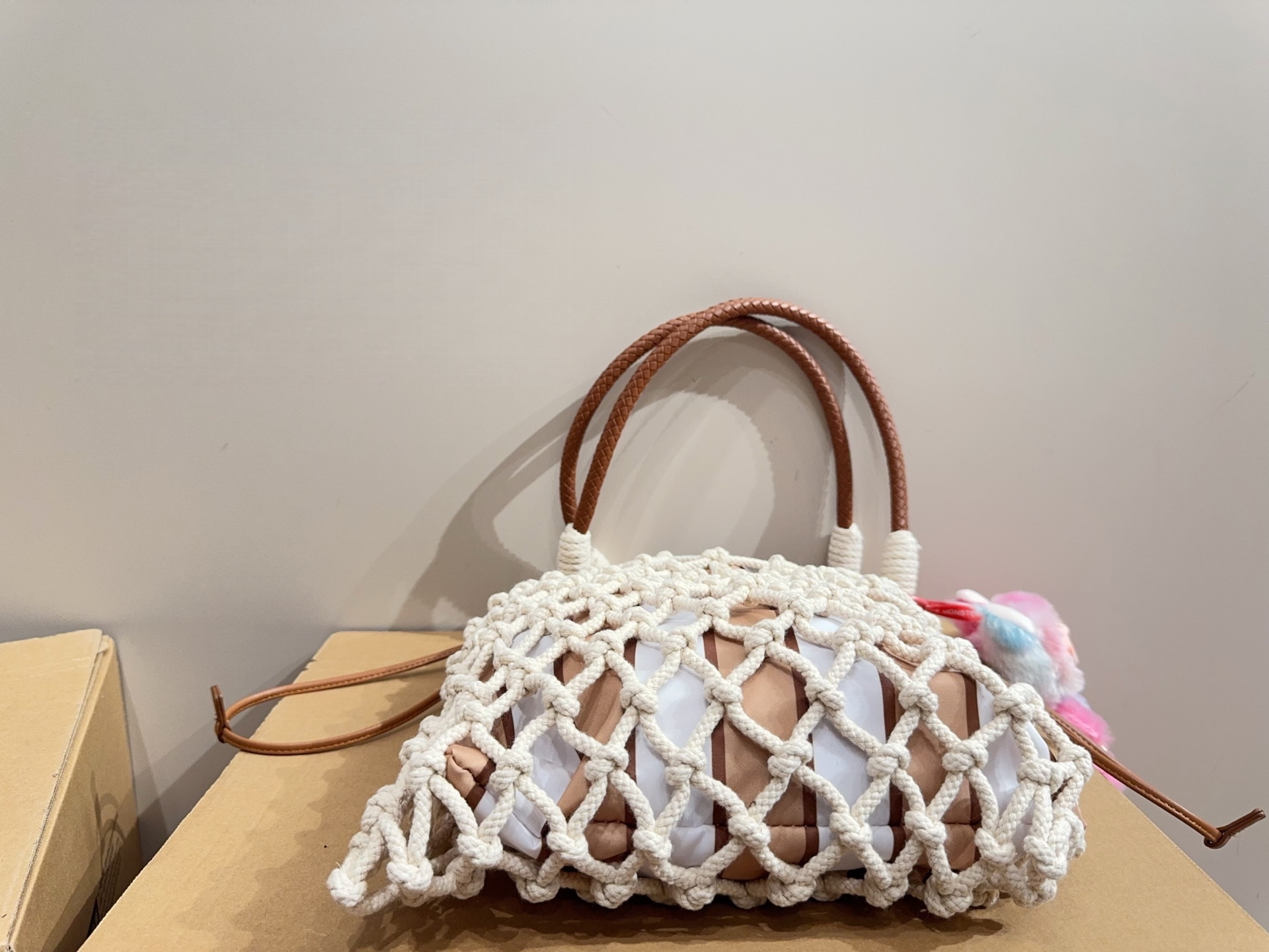 Prada Noué medium cotton macramé bag