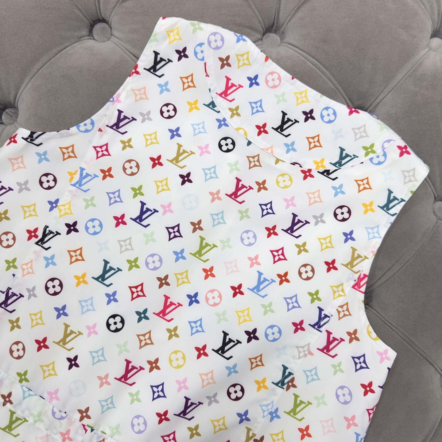 LV High-Waisted Sleeveless Printed Dress｜2025 Spring/Summer Trend