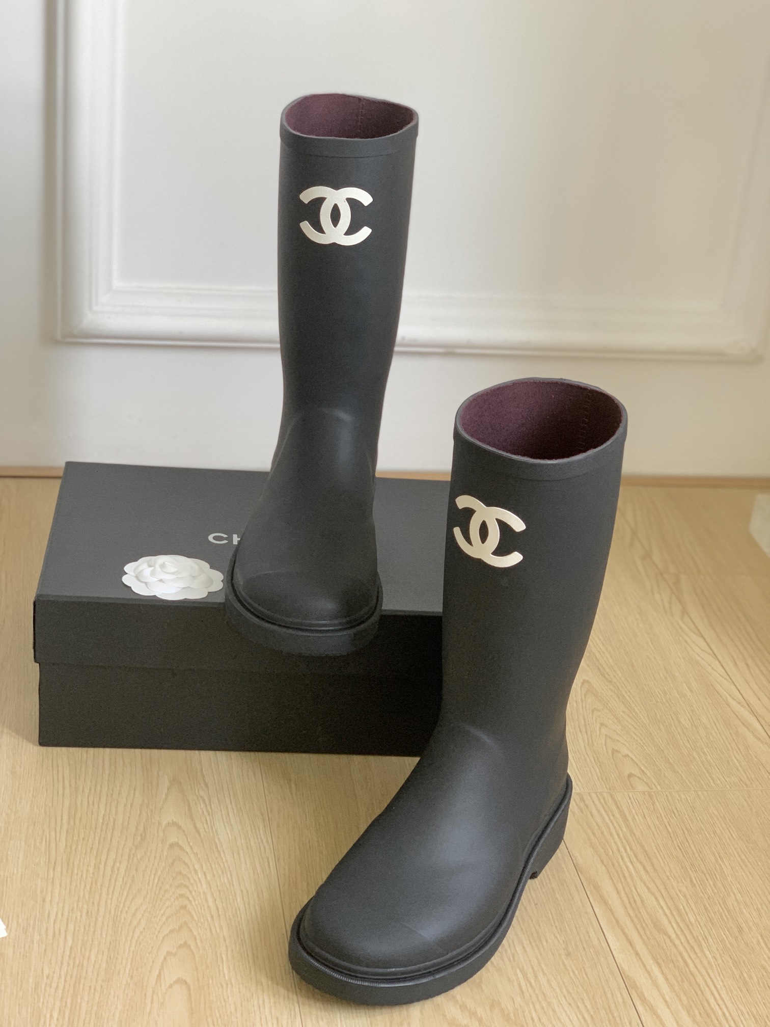 CHANEL Seamless Edition Rain Boots