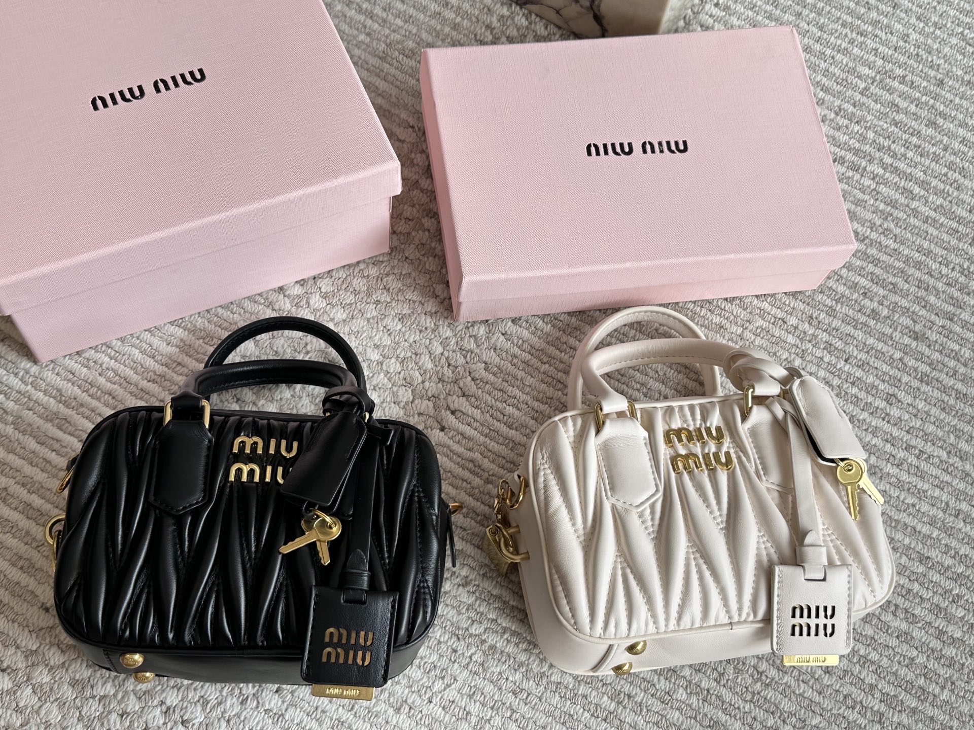 Miu Miu Matelassé nappa leather top-handle bag
