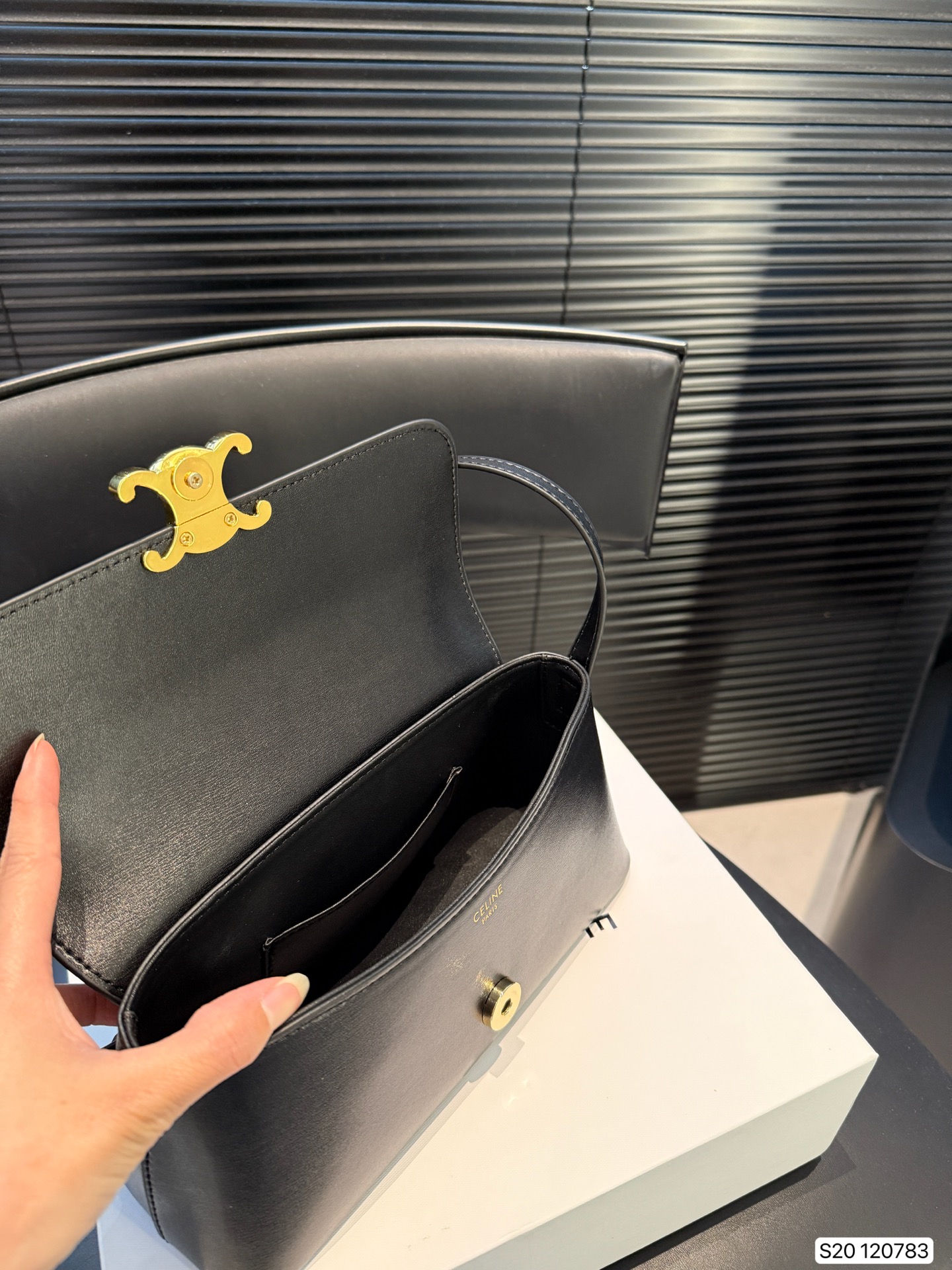 Celine SHOULDER BAG CLAUDE IN shiny calfskin