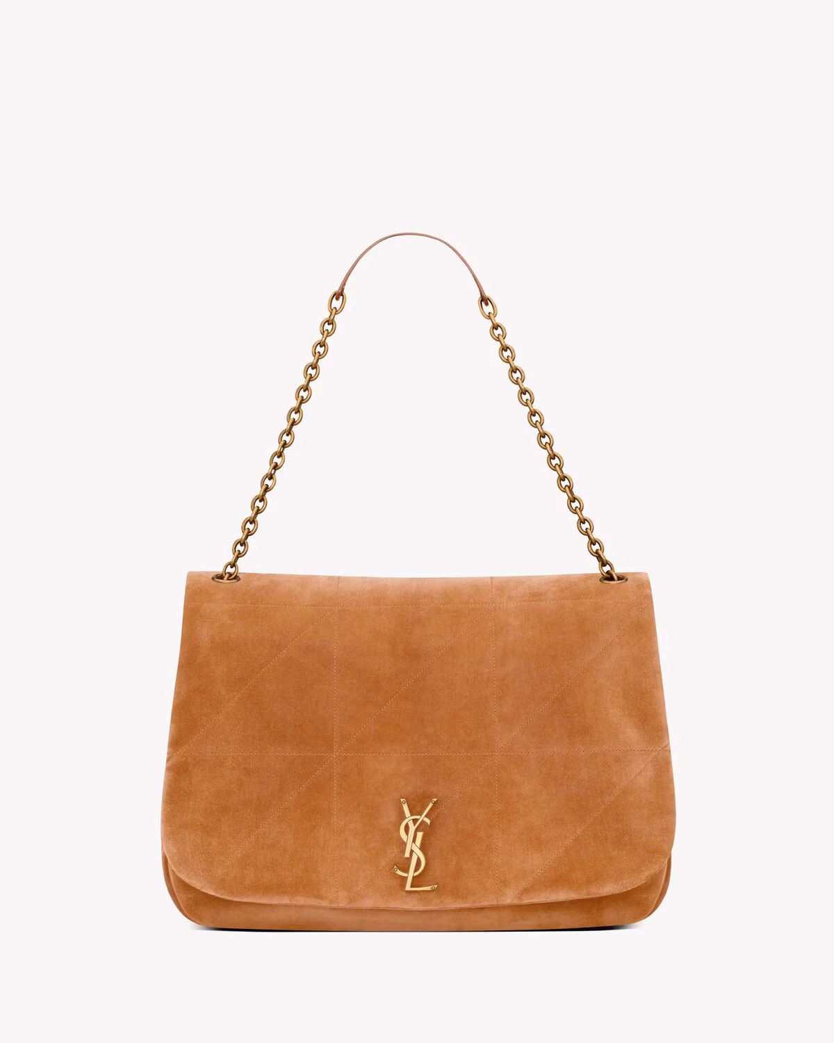 YSL-JAMIE 4.3 suede handbag-caramel brown