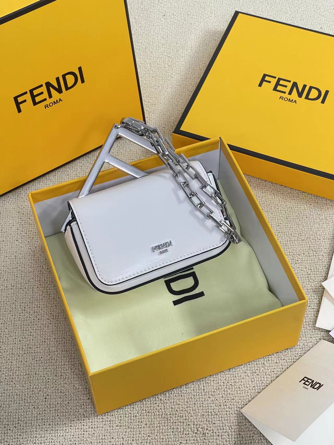 FENDI-First Nano Bag-White
