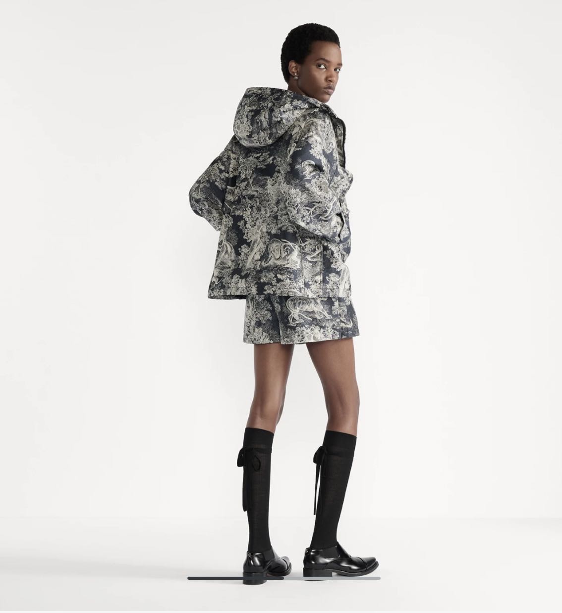 Dior Hooded Jacquard Coat & Skirt