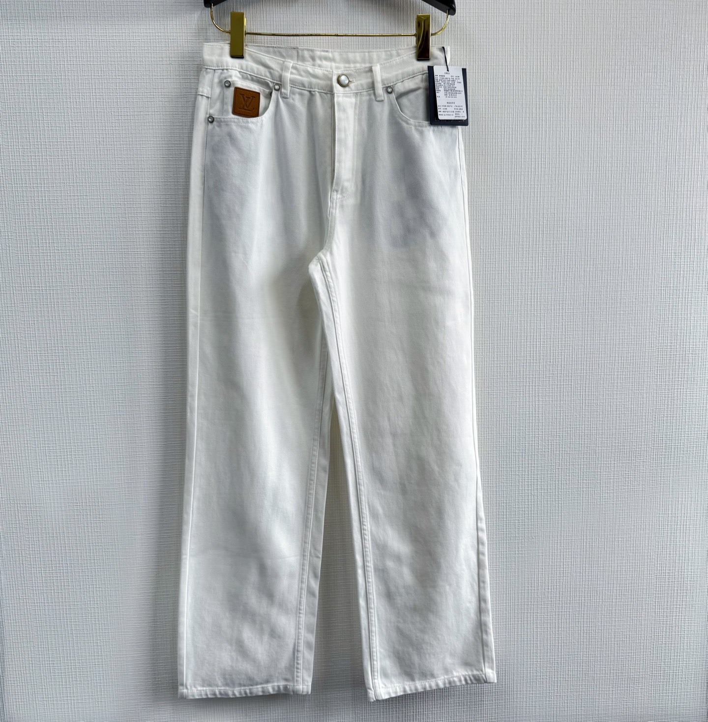 LV 25SS Leather Patch Denim Jeans