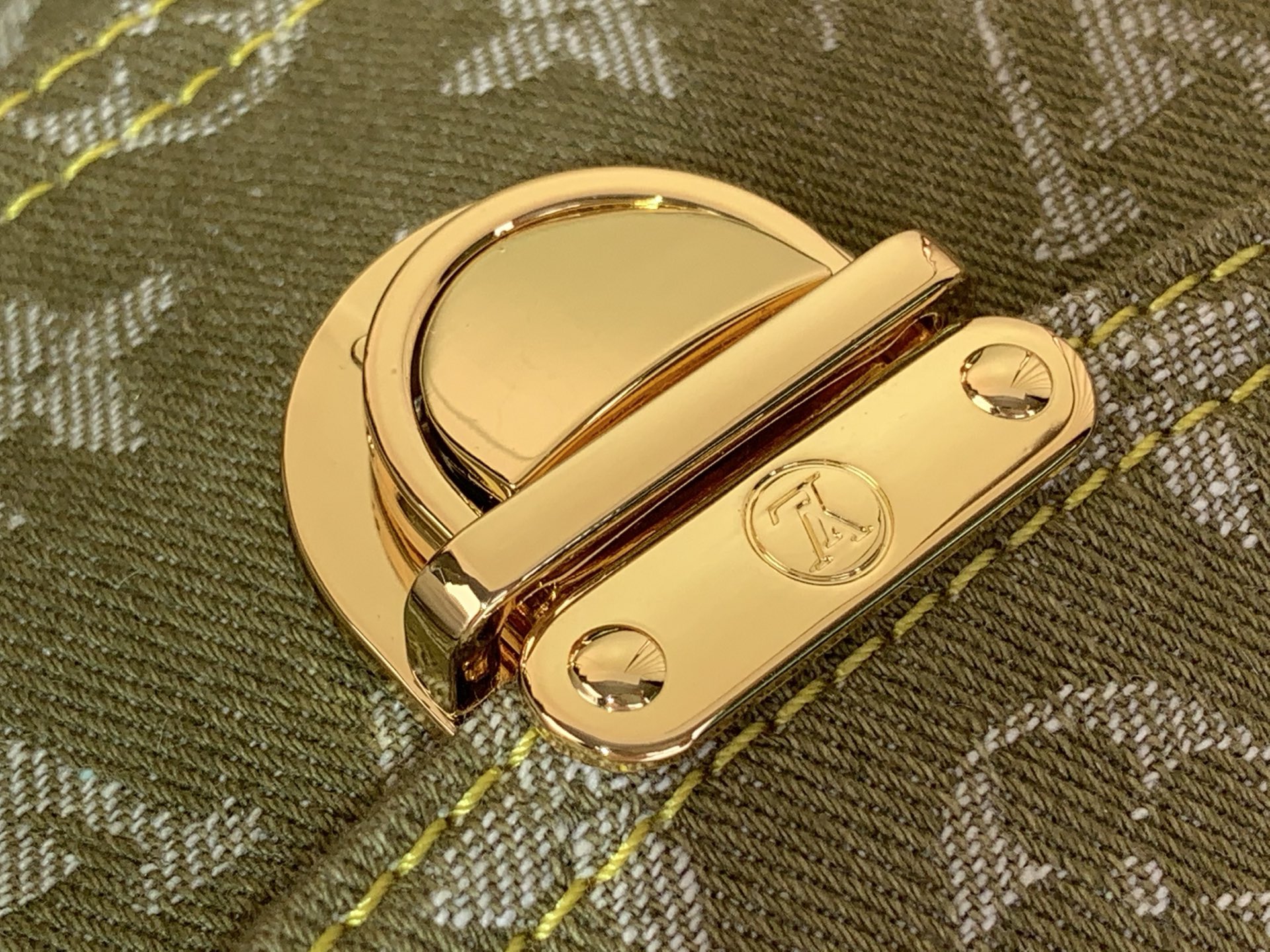 Vintage LOUIS VUITTON Monogram Denim Buggy PM Hand Bag Khaki