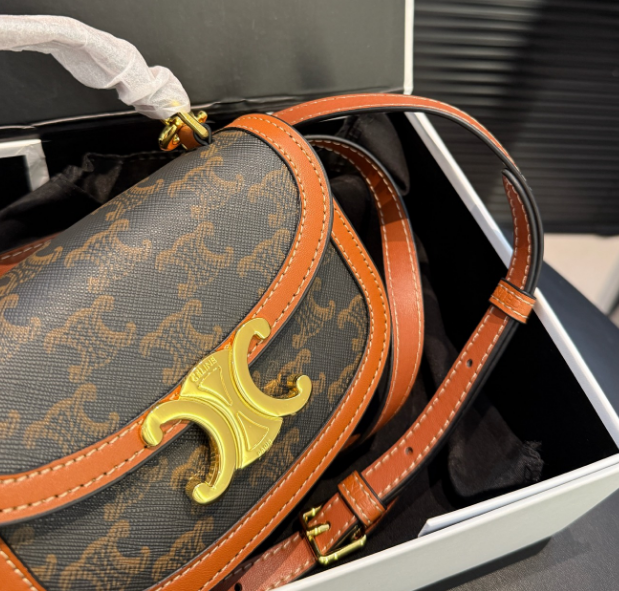 CELINE MINI BESACE CLEA in Triomphe canvas and calfskin