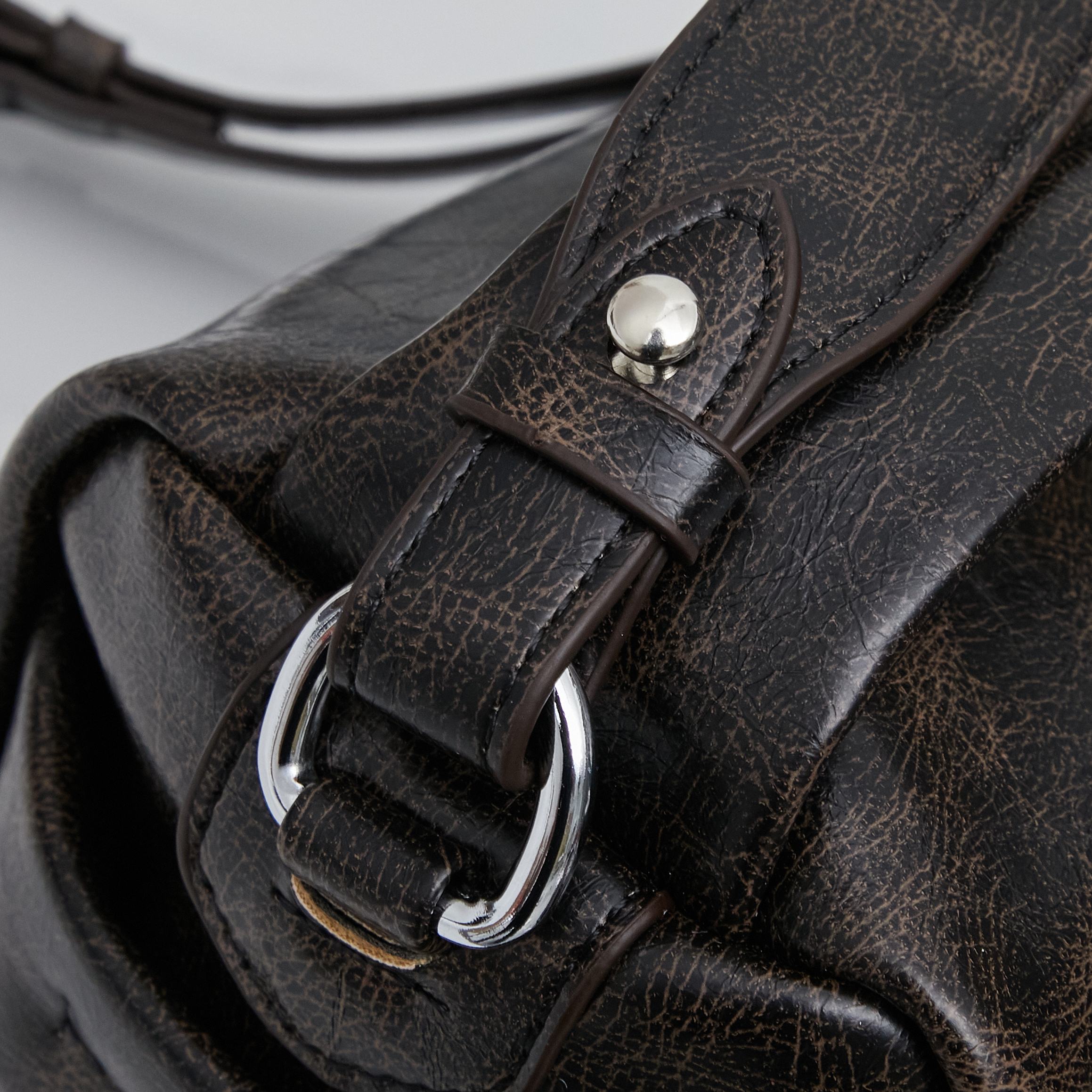 PRADA 25 Runway Collection Unisex Distressed Waxed Leather Lunchbox Bag