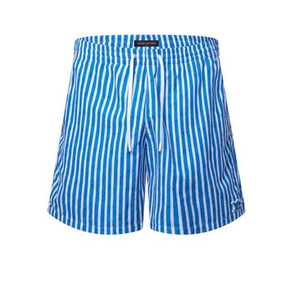 LV Men's Stretch Swim Shorts Blue retro stripe