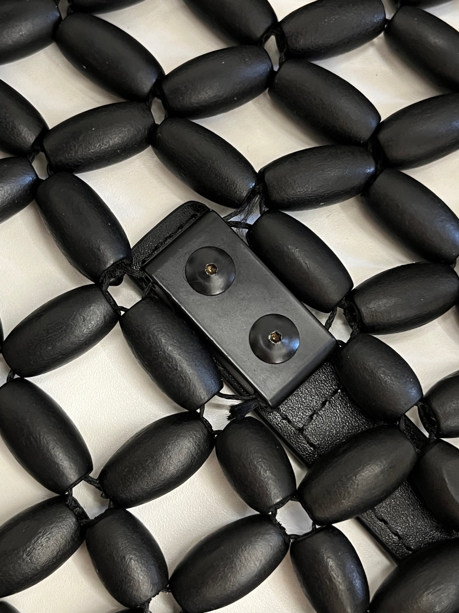 Saint Laurent Le 5 A 7 YSL Beaded Wood Hobo Bag