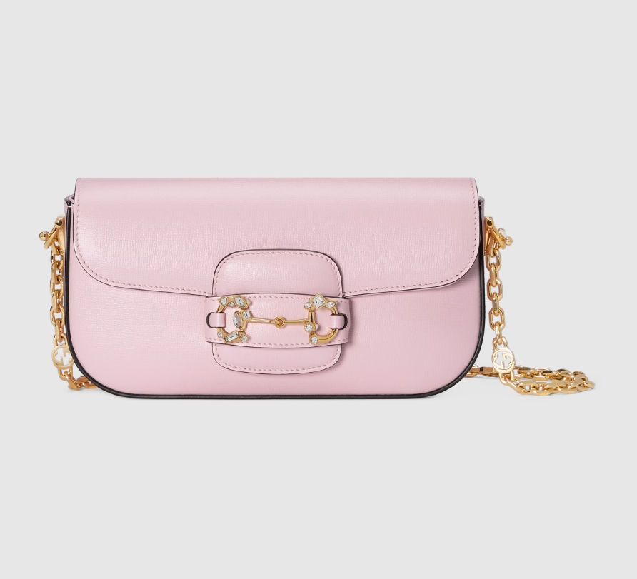 GUCCI HORSEBIT 1955 SMALL SHOULDER BAG-Pink-‎735178