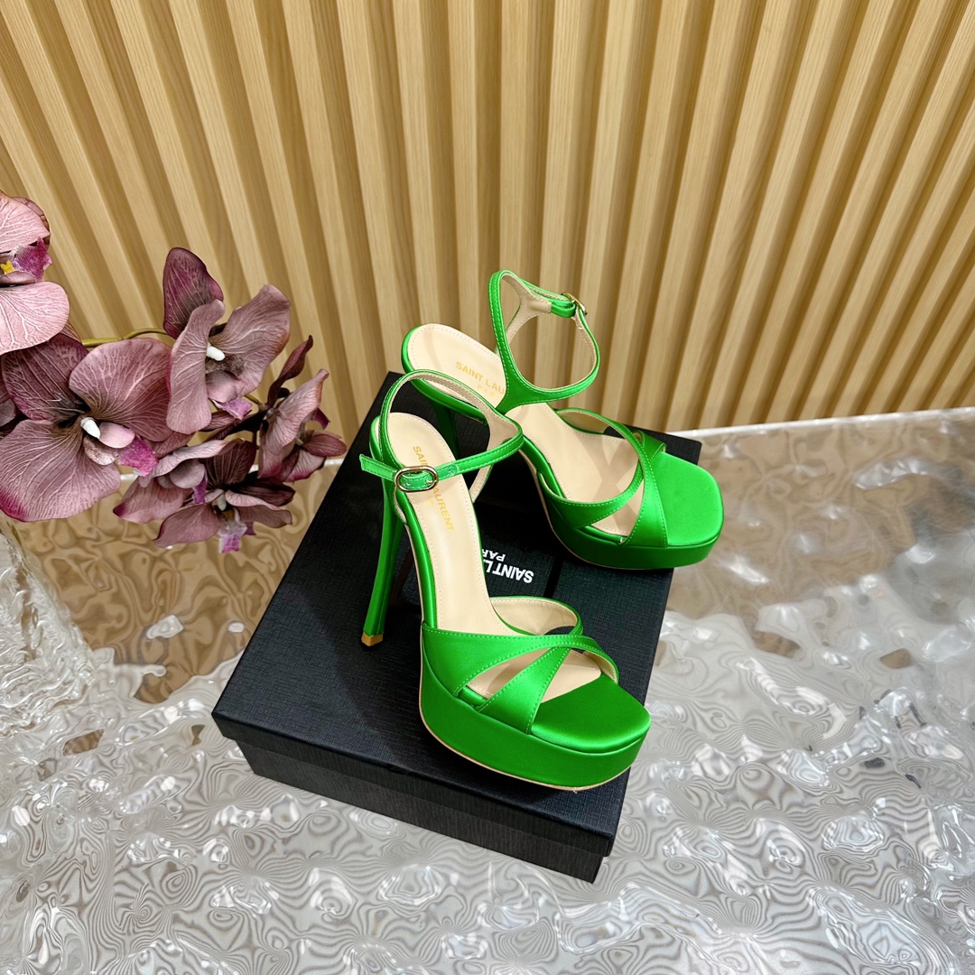 Saint Laurent high-heeled sandals-green