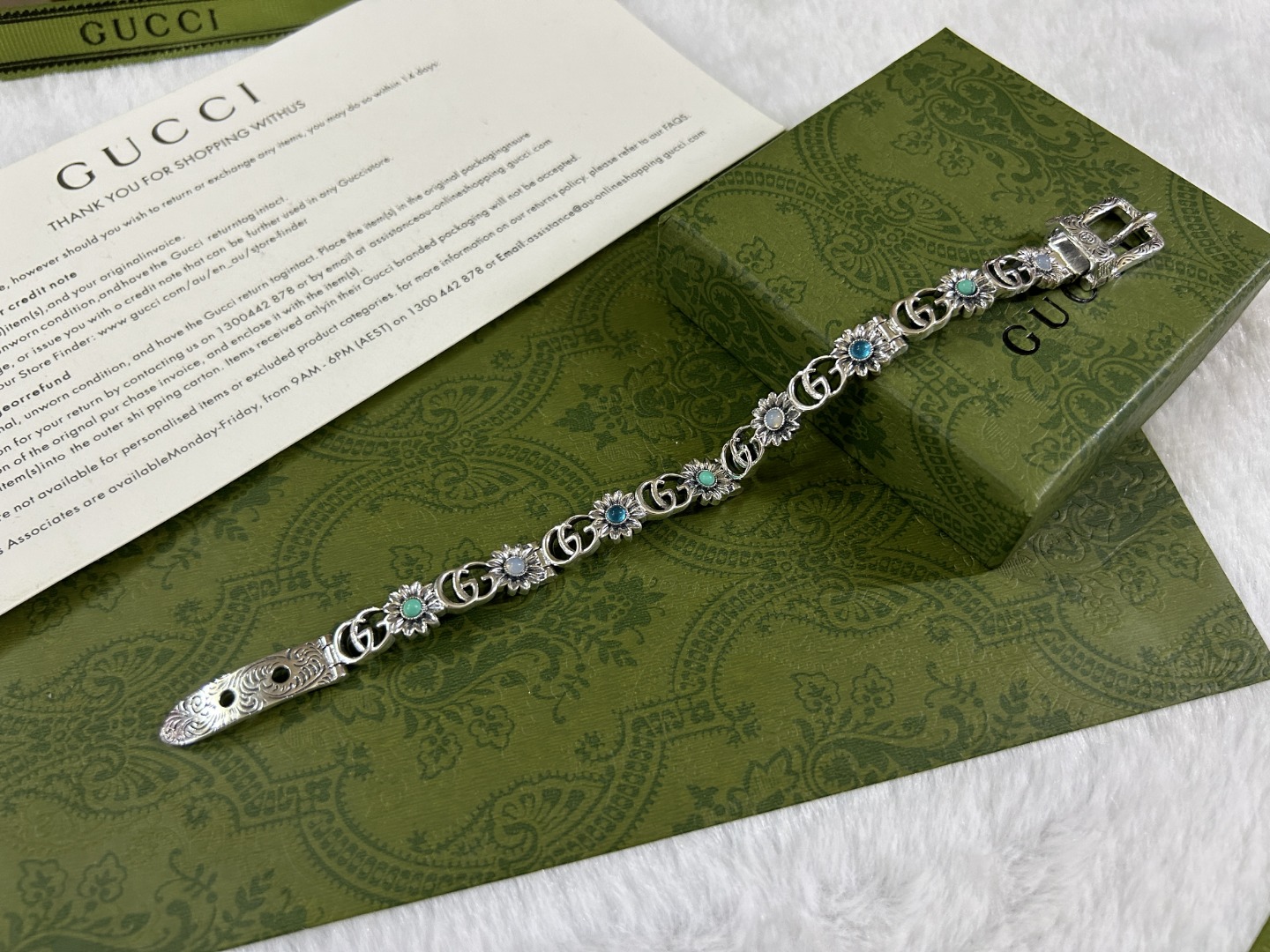 Gucci Turquoise Buckle Bracelet